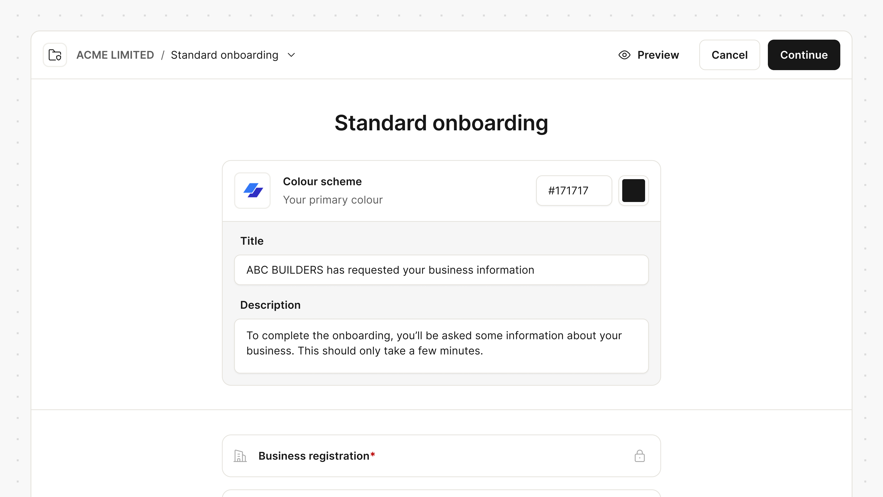 Add your custom questions and branding.